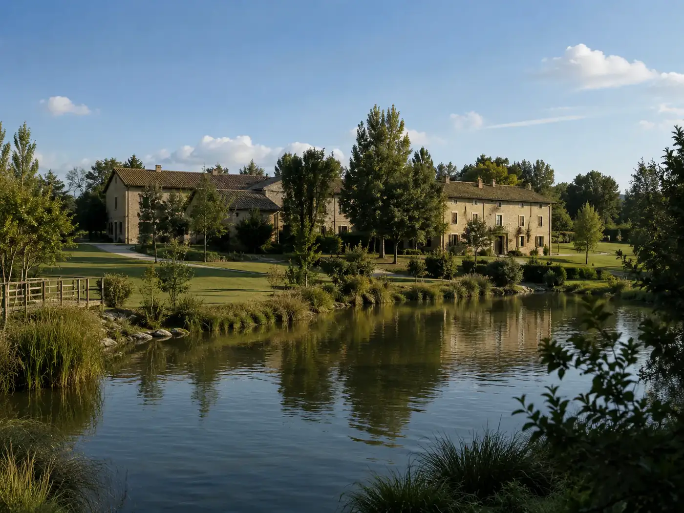 Lo specchio d'acqua privato all'interno della tenuta